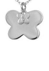 outstanding teensy double butterfly silver baby necklace 